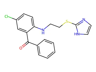 Methanone, (5-chloro-2-((2-(1H-imidazol-2-ylthio)ethyl)amino)phenyl)phenyl- structure