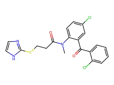 N-Methyl-2'-orthochlorobenzoyl-4'-(chloroimidazolyl)thiopropionanilide structure