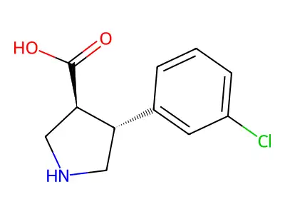 (3S,4R)-4-(3-chlorophenyl)pyrrolidine-3-carboxylic acid structure