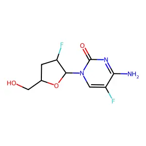 Cytidine,3'-dideoxy-2',5-difluoro- structure