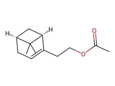 Bicyclo(3.1.1)hept-2-ene-2-ethanol, 6,6-dimethyl-, acetate structure
