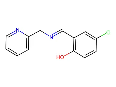 4-Chloro-2-[[(2-pyridinylmethyl)imino]methyl]phenol structure