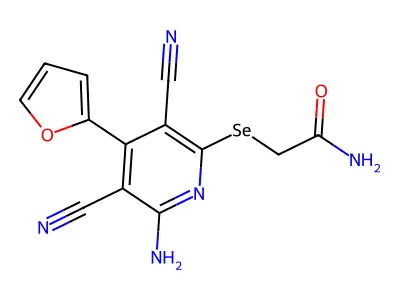 2-{[6-Amino-3,5-dicyano-4-(furan-2-yl)pyridin-2-yl]selanyl}acetamide structure
