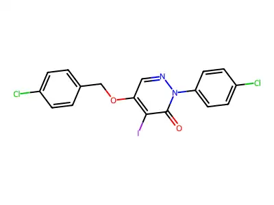 3(2H)-Pyridazinone, 2-(4-chlorophenyl)-5-((4-chlorophenyl)methoxy)-4-iodo- structure