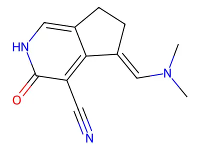 2H-2-Pyrindine-4-carbonitrile, 3,5,6,7-tetrahydro-5-((dimethylamino)methylene)-3-oxo- structure
