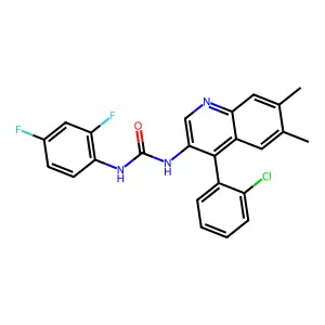 N-(4-(2-Chlorophenyl)-6,7-dimethyl-3-quinolyl)-N'-(2,4-difluorophenyl)urea structure