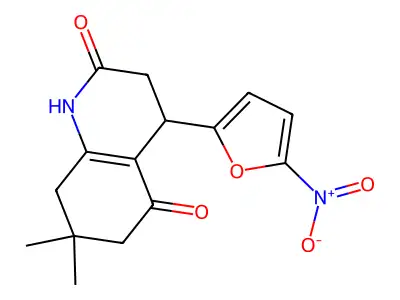 7,7-dimethyl-4-(5-nitrofuran-2-yl)-3,4,6,8-tetrahydro-1H-quinoline-2,5-dione structure