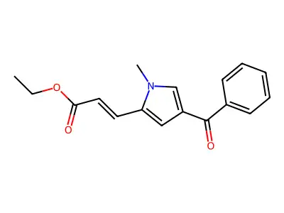 ethyl 3-(4-benzoyl-1-methyl-1H-pyrrol-2-yl)acrylate structure