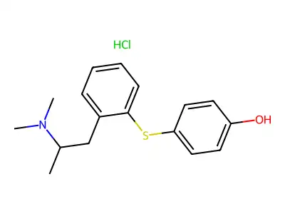 Phenol, 4-((2-(2-(dimethylamino)propyl)phenyl)thio)-, hydrochloride structure
