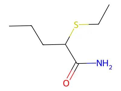 Pentanamide, 2-(ethylthio)- structure