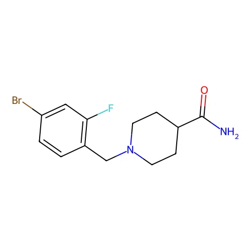 1-(4-Bromo-2-fluorobenzyl)piperidine-4-carboxamide structure