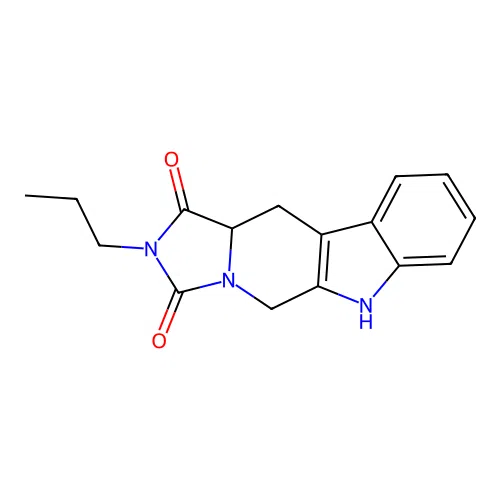 2-propyl-5,6,11,11a-tetrahydro-1H-imidazo[1',5':1,6]pyrido[3,4-b]indole-1,3(2H)-dione structure
