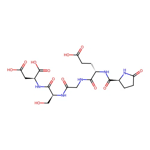 Pyro-glutamyl-glutamyl-glycyl-seryl-aspartic acid structure