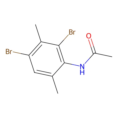 N-(2,4-dibromo-3,6-dimethylphenyl)acetamide structure
