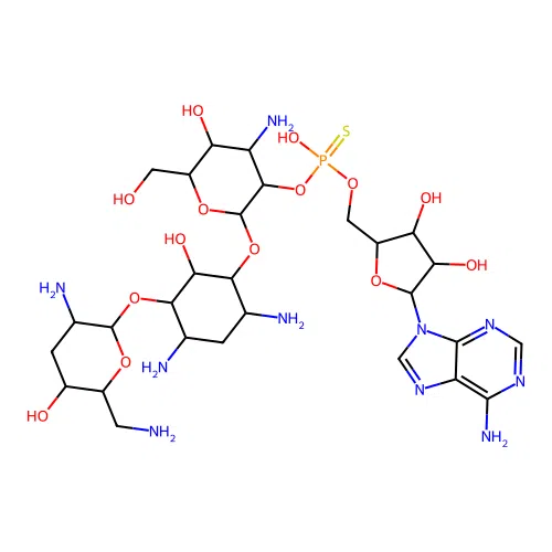 2''-(Adenosine-5'-thiophosphoryl)tobramycin structure