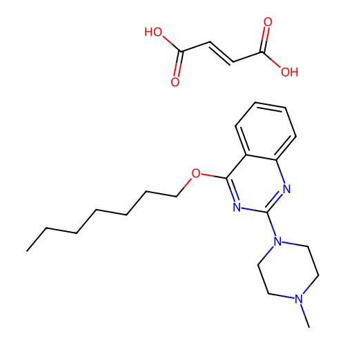Quinazoline, 4-(heptyloxy)-2-(4-methyl-1-piperazinyl)-, (E)-2-butenedioate (1:1) structure