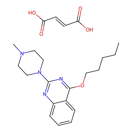 Quinazoline, 2-(4-methyl-1-piperazinyl)-4-(pentyloxy)-, (E)-2-butenedioate (1:1) structure