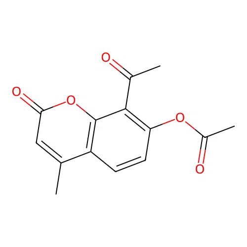 8-acetyl-4-methyl-2-oxo-2H-chromen-7-yl acetate structure