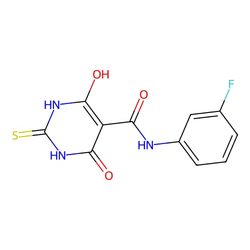 N-(3-Fluorophenyl)-4,6-dihydroxy-2-mercapto-5-pyrimidinecarboxamide structure