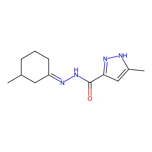 3-methyl-N'-(3-methylcyclohexylidene)-1H-pyrazole-5-carbohydrazide structure