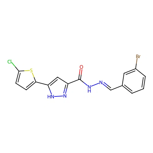 N'-(3-Bromobenzylidene)-3-(5-chloro-2-thienyl)-1H-pyrazole-5-carbohydrazide structure