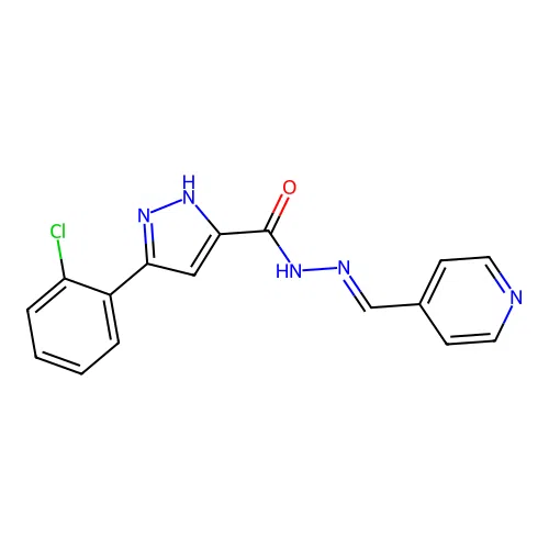 3-(2-Chlorophenyl)-N'-(4-pyridinylmethylene)-1H-pyrazole-5-carbohydrazide structure
