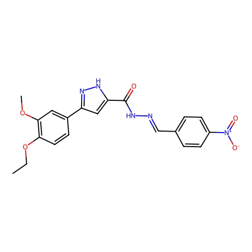 3-(4-ethoxy-3-methoxyphenyl)-N'-[(E)-(4-nitrophenyl)methylidene]-1H-pyrazole-5-carbohydrazide structure
