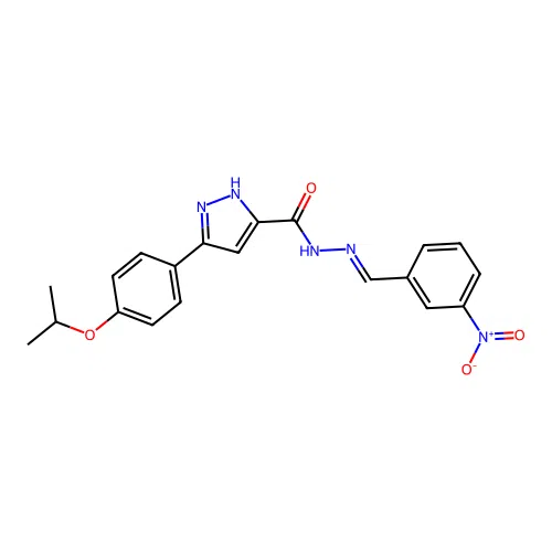 3-(4-Isopropoxyphenyl)-N'-(3-nitrobenzylidene)-1H-pyrazole-5-carbohydrazide structure