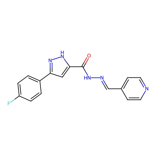 3-(4-Fluorophenyl)-N'-(4-pyridinylmethylene)-1H-pyrazole-5-carbohydrazide structure