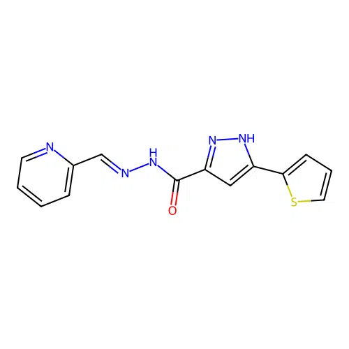 N'-(2-Pyridinylmethylene)-3-(2-thienyl)-1H-pyrazole-5-carbohydrazide structure