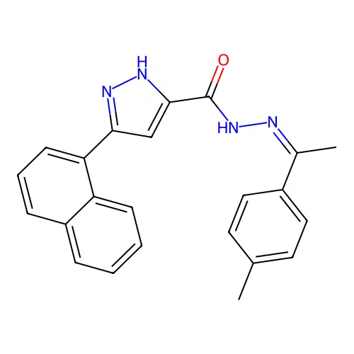 N'-[(1E)-1-(4-methylphenyl)ethylidene]-3-(naphthalen-1-yl)-1H-pyrazole-5-carbohydrazide structure
