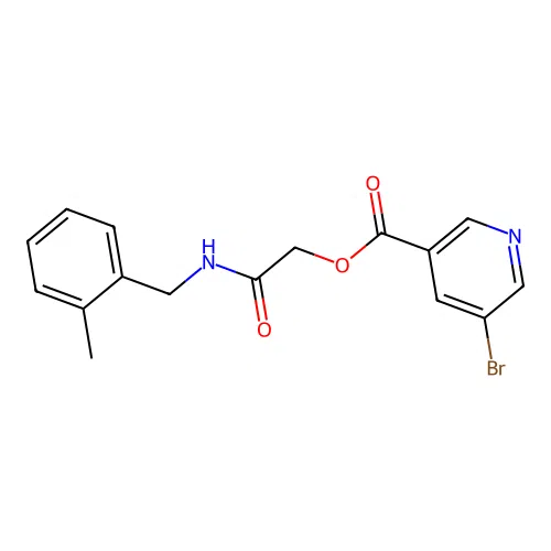 [2-[(2-Methylphenyl)methylamino]-2-oxoethyl] 5-bromopyridine-3-carboxylate structure