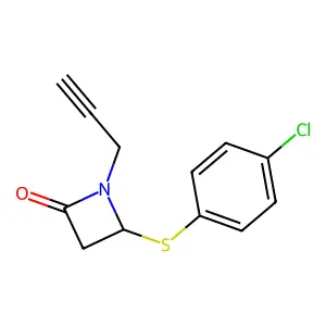 2-Azetidinone, 4-((4-chlorophenyl)thio)-1-(2-propyn-1-yl)- structure