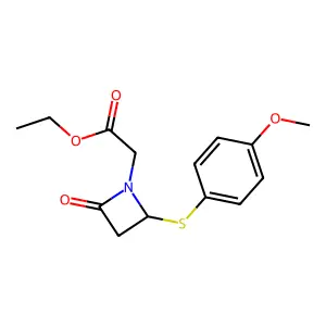 2-Azetidinone, 2-((4-methoxyphenyl)thio)-4-oxo-, ethyl ester structure