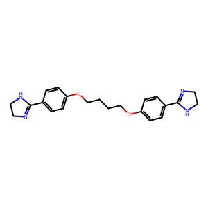 2,2'-(1,4-Butanediylbis(oxy-4,1-phenylene))bis(4,5-dihydro-1H-imidazole) structure