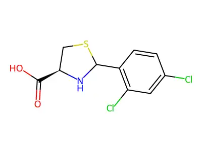 2-(2,4-Dichlorophenyl)-1,3-thiazolidine-4-carboxylic acid structure