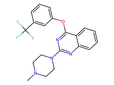 Quinazoline, 2-(4-methyl-1-piperazinyl)-4-(3-(trifluoromethyl)phenoxy)- structure