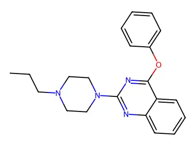 Quinazoline, 4-phenoxy-2-(4-propyl-1-piperazinyl)- structure