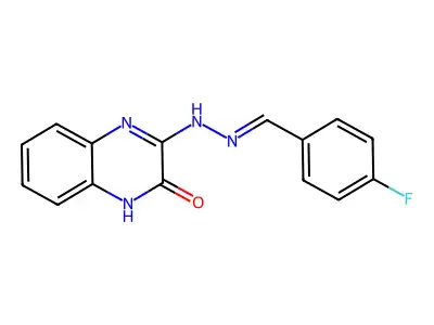 4-fluorobenzenecarbaldehyde N-(3-oxo-3,4-dihydro-2-quinoxalinyl)hydrazone structure