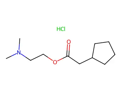 Cyclopentaneacetic acid, 2-(dimethylamino)ethyl ester, hydrochloride structure