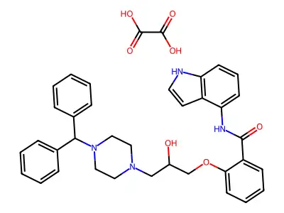 2-(2-Hydroxy-3-(4-(diphenylmethyl)-1-piperazinyl)propoxy)-N-(1H-indol-4-yl)benzamide oxalate structure