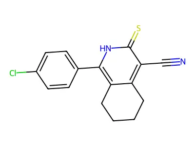 1-(4-Chlorophenyl)-3-sulfanyl-5,6,7,8-tetrahydroisoquinoline-4-carbonitrile structure