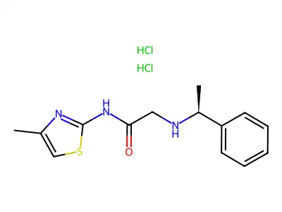 Acetamide, N-(4-methyl-2-thiazolyl)-2-((1-phenylethyl)amino)-, dihydrochloride, (-)- structure