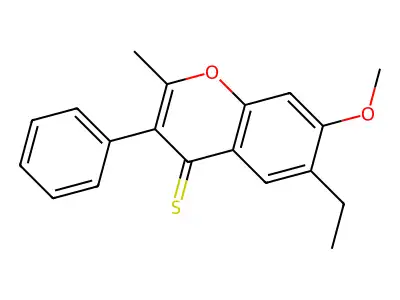 6-ethyl-7-methoxy-2-methyl-3-phenyl-4H-chromene-4-thione structure
