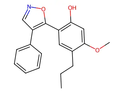 5-Methoxy-2-(4-phenyl-1,2-oxazol-5-YL)-4-propylphenol structure