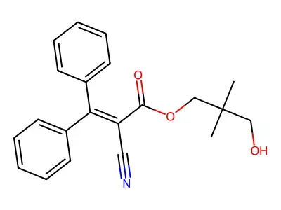 2-Propenoic acid, 2-cyano-3,3-diphenyl-, 3-hydroxy-2,2-dimethylpropyl ester structure