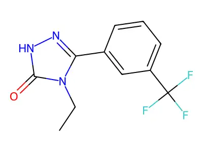 3H-1,2,4-Triazol-3-one, 2,4-dihydro-4-ethyl-5-(3-(trifluoromethyl)phenyl)- structure