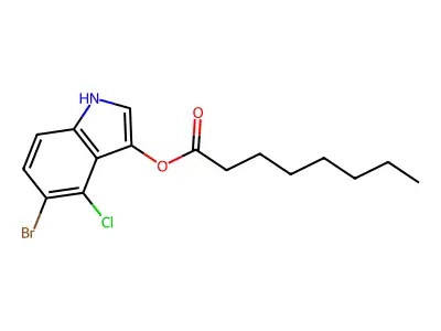 5-bromo-4-chloro-1H-indol-3-yl octanoate structure