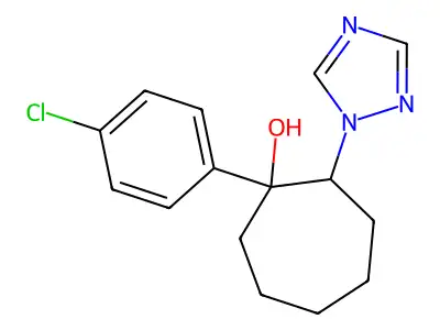 4-chlorophenyl-2-(1H-1,2,4-triazol-yl)cycloheptanol structure