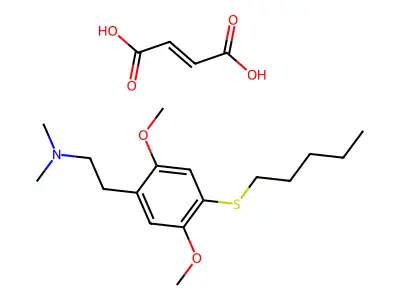 N,N-Dimethyl-2-(2,5-dimethoxy-4-(pentylthio)phenyl)ethylamine maleate structure